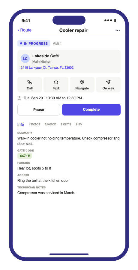 Site Access on the Ritmas mobile app